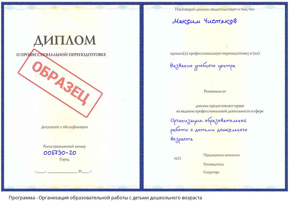 Организация образовательной работы с детьми дошкольного возраста Стерлитамак